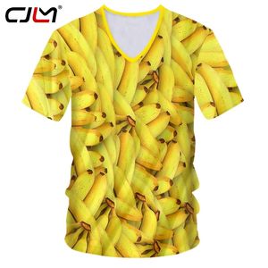 Mens verão v pescoço tshirt 3d impresso tshirt criativo fruta banana casual design criativo homem oversized camiseta 6xl 220623