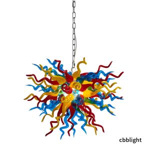Mouth Blown Glass Chandelier Lamps Modern Art Manually Hanging Fixture Borosilicate Murano Style Glass Ceiling Decorative for Hotel Living Room LR1450
