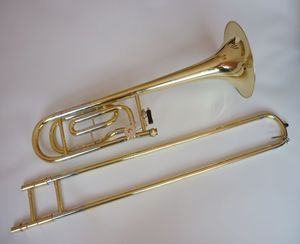 Tenor Trombone Instrument Tone B-F Gold Lacquer Performance for Beginner