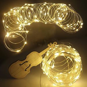 Strängar LED Fairy Lights Copper Wire String 10m Holiday Outdoor Lamp Garland Luces For Christmas Tree Wedding Party Decoration#P3LED STRINGS