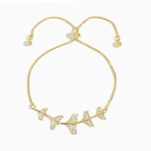 New luxury micro-set zircon fishtail adjustable pull-out bracelet jewelry Korean plated 18k gold temperament women bracelet