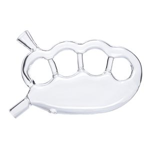 Mini Glass Knuckles Bubbler Pipe Accessori per fumatori Tubi per bruciatori a nafta Scatola in alluminio trasparente Confezione per strumenti per tabacco Tubi manuali portatili