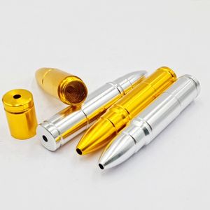 Gold Silver Portable Removable Metal Pipes Bullet Shape Dry Herb Tobacco Bowl Cap Cover Innovative Design Hand Smoking Cigarette Holder High Quality DHL