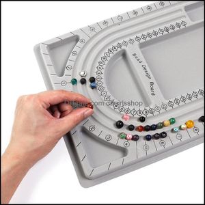 Other Jewelry Tools Equipment Styles Flocked Bead Board For Bracelet Necklace U Shaped Channels Design Tray Dhh0P