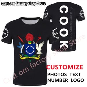 Cook Adaları T Shirt Diy Diy Ücretsiz Özel Yapım İsim Numarası Cok T Shirt Nation Flag CK Ülke Baskı Siyah Koleji P O Kıyafetler 220620