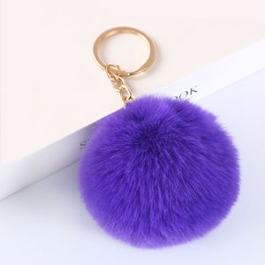 8cm Pompon Bag Portachiavi Anelli Marca Auto Portachiavi Colore oro Portachiavi Pompon Finta pelliccia di coniglio Charms Catena fai da te Pom Poms Balls Borsa da donna