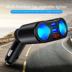 3.1A Dual USB Car Charger 2 Port LCD Display 12-24V Cigarettuttag Lighter Fast Car Charger Power Adapter biltillbehör