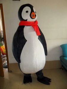 Red Scarf Penguin Mascot Costume Party Game Dress Outfit Advertising Halloween Adult Mascot Costume
