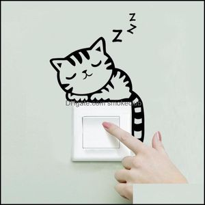 Wall Stickers Home Decor Garden Diy Funny Cute Cat Dog Switch Decoration Bedroom Parlor Drop Delivery 2021 Sk7Av