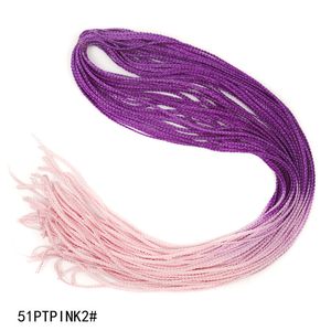 Estensioni dei capelli intrecciati colorati Trecce sintetiche sporche colorate a tre fili Coda di cavallo per trecce fai da te