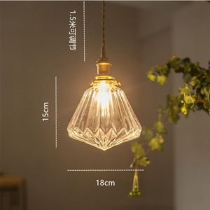 Pendelleuchten Restaurant Glas Deckenleuchter Nordic Messing Lampe Kupfer Kreativ Minimalistisch Transparent E27Pendant