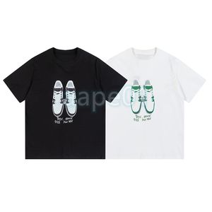 Summer Short Sleeve T Shirts Mens Shoes Digital Print Tees Högkvalitativa kvinnors svarta vita toppar Asiatiska storlek S-2XL