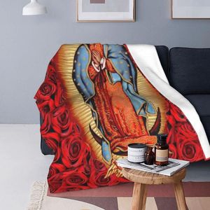 Одеяла христианская католика Богоматерь Гвадалупе мексиканская дева Мэри Фланелевая новинка теплое бросок одеяло для домашнего текстильного декора
