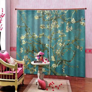 Blackout 3D Curtain For Living Room Bedroom Hotel Meeting windows Curtain European Style Decoration creative branches cortina