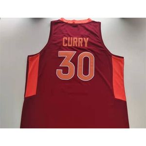 Chen37 Custom Basketball Jersey Männer Jugendfrauen Virginia Tech Hokies 30 D.Curry High School Rückfallgröße S-2xl oder beliebige Namen und Zahlentrikots