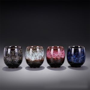 Kung Fu Tea Set Kiln Baked Tianmu Rabbit Hair Writing Brush Glaze Jianzhan Ceramic Single Cup Teacup Master LJ200821