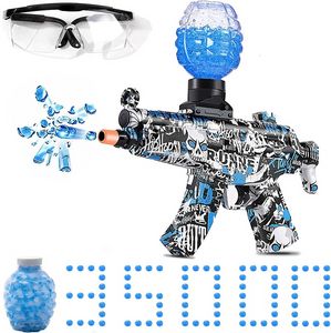 Electric toy gun water Gel Ball Blaster MP5 Splatter Blaster 35000 Drops and GogglesOutdoor Shooting Team Game for Kids Boys Girls CS PUBG M416 xm