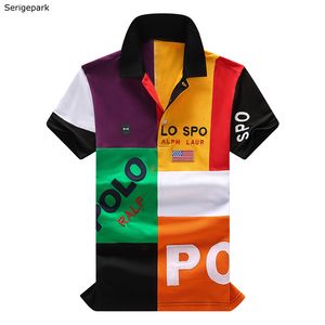 Herrpolo skjorta modestil med broderi polos häst design för serige park europeisk stor storlek för man kläder 220329