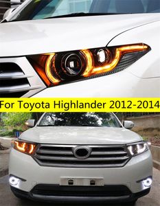 Para toyota highlander 2012-2014 conjunto de farol led drl feixe alto led luzes de sinalização diurnas