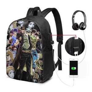 Casual usb mochilas dos desenhos animados mochila das mulheres dos homens sacos de escola adolescente viagem aventura bizarra grande capacidade