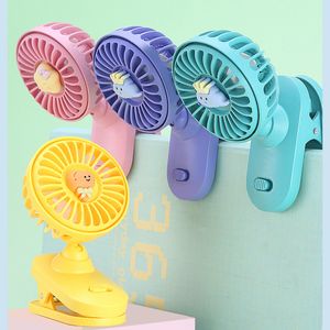 Karikatür masaüstü şarj edilebilir klip mini fan öğrenci yurdu taşınabilir klip duvar usb mini fan ile led ışık ve kontrol