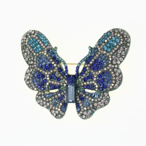50 Rhinestone Butterfly Brooch Pin Blue Animal Insect Butterfly Crystal Brooches Wedding Accessories for sale