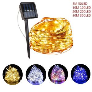 Strings LED LEAD Lights Outdoor Street Garland Solar Light Fairy Decoration Festoon Rok Garden Lightled