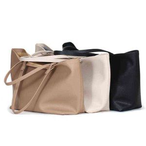 Zency Soft Leather New Handbag Female Fashion Trend Simple Shoulder Bags Large Capacity Vintage Lady Top-handle Shoper Bag 220608