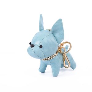 Party Favor Leather Cartoon Puppy French Bulldog Keychain Creative Cute Bulldog Pendants Key Chain Pendant Wholesale