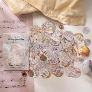 Opakowanie prezentów 100 szt./Torba Śliczna retro mini papierowa naklejka papierowa vintage Flower Elfin Etykieta dekoracyjna do scrapbooking Journal Diygift