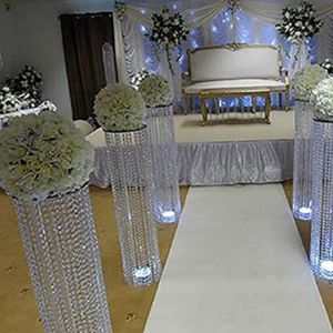 Dekoration hoch Gold Silber Blumenständer Hochzeit Mittelstücke Kristall Mittelstücke für Hochzeit Tischdekoration Säulen imake226