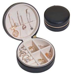 Prinzessin Ring Boxen großhandel-Tragbare Lederschmuckschachtel Prinzessin Europäer Koreanisch einfache kleine Mini Ohrringe Ringe Aufbewahrungskoffer Verkauf