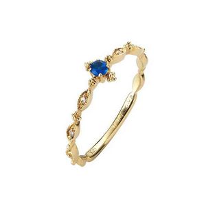 luxury R530 Wedding Rings jewelry female New Style thin blue square Rings For Women gold Color white rystal size259A