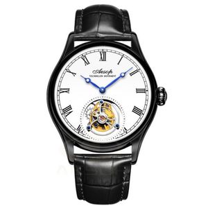 Wristwatches AESOP Wrist Watches For Men Luxury Tourbillon Watch Movement Sapphire Waterproof Business Classic Dial Leather Metal Band 7021