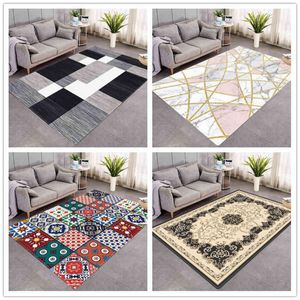 Carpets Home European Modern Simple Geometry Living Room Bedroom Door Rug Anti-slip Bed Carpet Floor Mat Tapetes De Sala Alfombra TapisCarpe