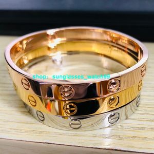 silver bangle Love series diamond real gold 18 K never fade 16-20 size With counter box certificate official replica top quality luxury brand premium gifts bracelet