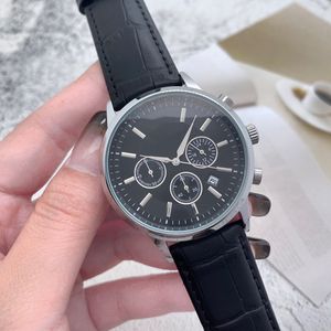 2023 Luxury Mens Watches ALLA RIAMS Working Quartz Watch High Quality Top Luxury Brand Chronograph Clock läder Bälte Fashion Montre de Luxe Six Needle Work grossist