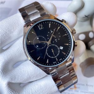 Fashion Mäns Business Multi-Function Temperament Watch Six-Pin Quartz Steel Belt Mineral High-Definition Mirror Watch