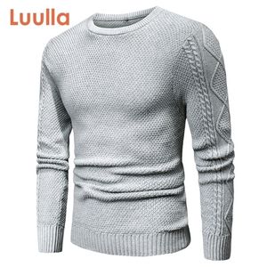 Luulla Men Spring Casual 100% bawełniany ciepły sweter pullover jesienny moda 3D geometryczni miękcy skoczki plus 201221