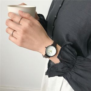 Polshorloges rond zwart frame klein frisse horloge Koreaanse mode diamantgordel kwarts horlogewristwatches
