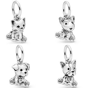 Popüler yüksek kaliteli 925 Sterling Gümüş Pet Dog Diy Charm Boncuk Bilezik Kolye Kadınlar Erkek Mücevher Pandora Kolye Hediyeleri