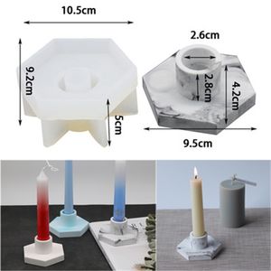 Est Handmade Ashtray för Concrete Candlestick UV Epoxy Harts Mold Candle Holder Silicone Mold Tools 220629