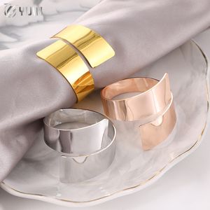 Elegante plateado oro rosa oro titular de la servilleta Hotel de Navidad fiesta de bodas Metal servillent anillo inventario al por mayor