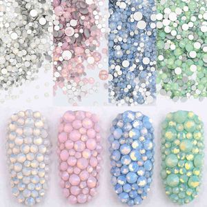 5Gram Mixed Size ss3-ss30 Blue/Green/Pink/White Opal 3D Crystal Nails Art Rhinestone,Flatback Glass Nail art Decoration Y220408