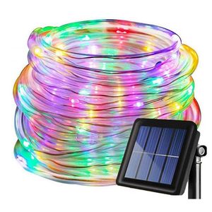 Sznurki Outdoor Solar LED Sznurek 32 m/22m Święta Wodoodporna wodoodporna drzewo ogrodowe Copper Drut Rurka dekoracyjna domowa trawnik lampionowy