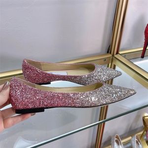 Klassische Mode, flache Damenschuhe, Party, sexy Lysin-Steinperlen, spitze Zehen, Damen-Luxus-Designer Mar