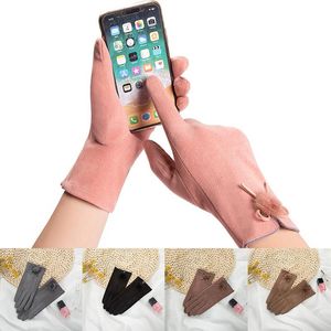 Guanti a cinque dita Fashion Suede Touch Screen Furry Warm Full Finger Thick For Women Autunno Inverno Outdoor 2022 TrendFive