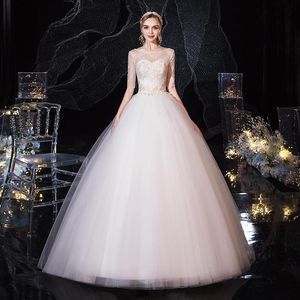 Другие свадебные платья vestido de noiva 2022 половина рукава O-образного платья Princess Robe Mariee Plus Size