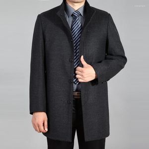 Мужская шерстяная смеси 2022 Зимнее пальто мужчины кассовое покрытие с длинными мужские павлинские траншеи Homme шерстяная куртка осень