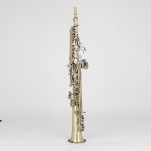 Antique high-pitched straight tube professional saxophone drop B high-quality sax soprano musical instrument saxo soprano